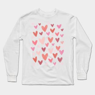 Gouache Hearts Long Sleeve T-Shirt